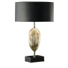 Lampada da tavolo in corno nero