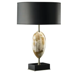 Lampada da tavolo in corno nero