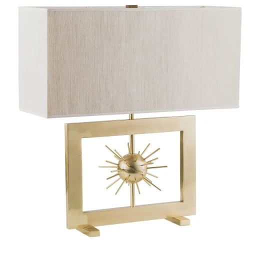 Lampada da Tavolo in Lino e Ottone Sputnik