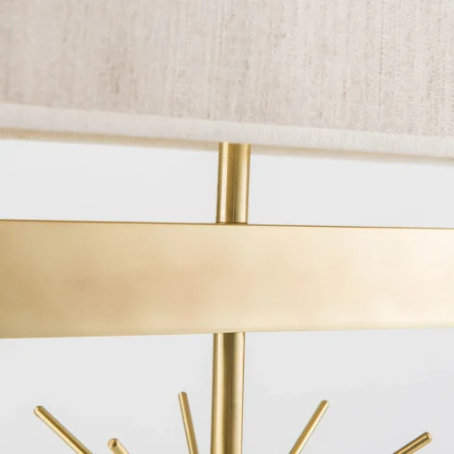 Lampada da Tavolo in Lino e Ottone Sputnik