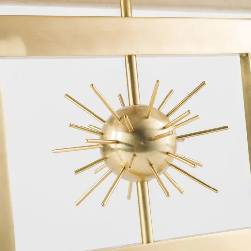 Lampada da Tavolo in Lino e Ottone Sputnik
