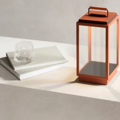 Lampada da tavolo in pelle arancione Blakes