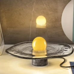 Lampada da tavolo in vetro di Murano Full Moon Over High Water In Venice