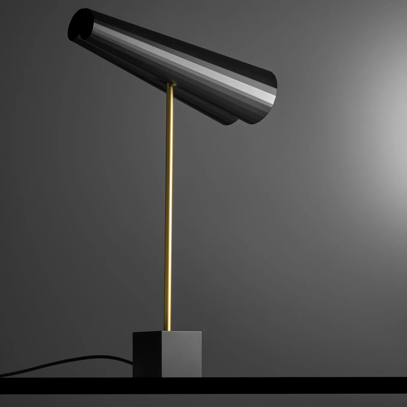 Lampada da tavolo nera a 2 luci Wall-y di Michele Reginaldi