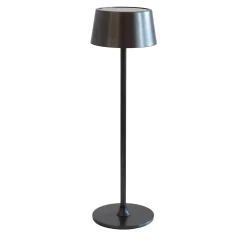 Lampada da Tavolo Ricaricabile Mina in Metallo con Finitura Antracite