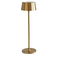 Lampada da Tavolo Ricaricabile Mina in Metallo con Finitura Dorata