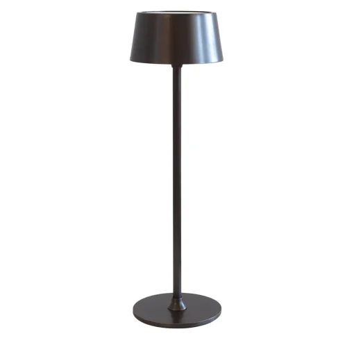 Lampada da Tavolo Ricaricabile Mina in Metallo con Finitura Marrone Bronzato