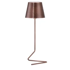 Lampada da tavolo senza fili Vega Triangle in rame e ottone anticato di Harari