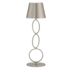 Lampada da tavolo senza fili Mizar Rings in argento e ottone anticato di Harari