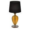 Lampada da tavolo Vivaldi in vetro di Murano color ambra