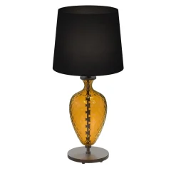 Lampada da tavolo Vivaldi in vetro di Murano color ambra