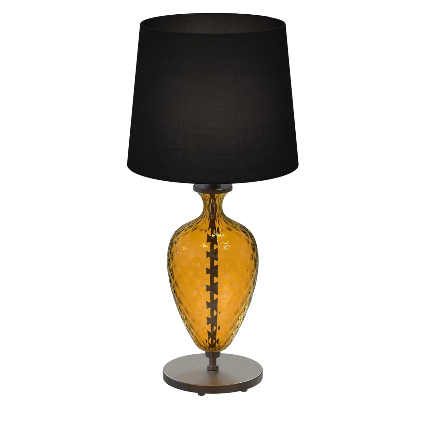 Lampada da tavolo Vivaldi in vetro di Murano color ambra