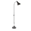 Lampada da terra Alzabile cromo grigio e nero di Ignazio Gardella