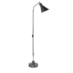 Lampada da terra Alzabile cromo grigio e nero di Ignazio Gardella