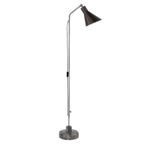 Lampada da terra Alzabile cromo grigio e nero di Ignazio Gardella