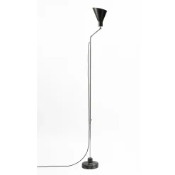 Lampada da terra Alzabile cromo grigio e nero di Ignazio Gardella