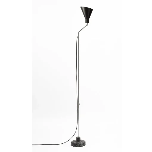 Lampada da terra Alzabile cromo grigio e nero di Ignazio Gardella