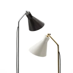 Lampada da terra Alzabile cromo grigio e nero di Ignazio Gardella