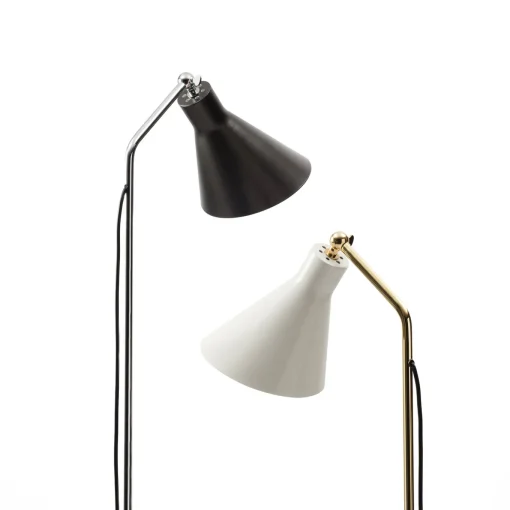 Lampada da terra Alzabile cromo grigio e nero di Ignazio Gardella