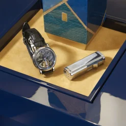 Lampada da terra blu con ruote Tellux