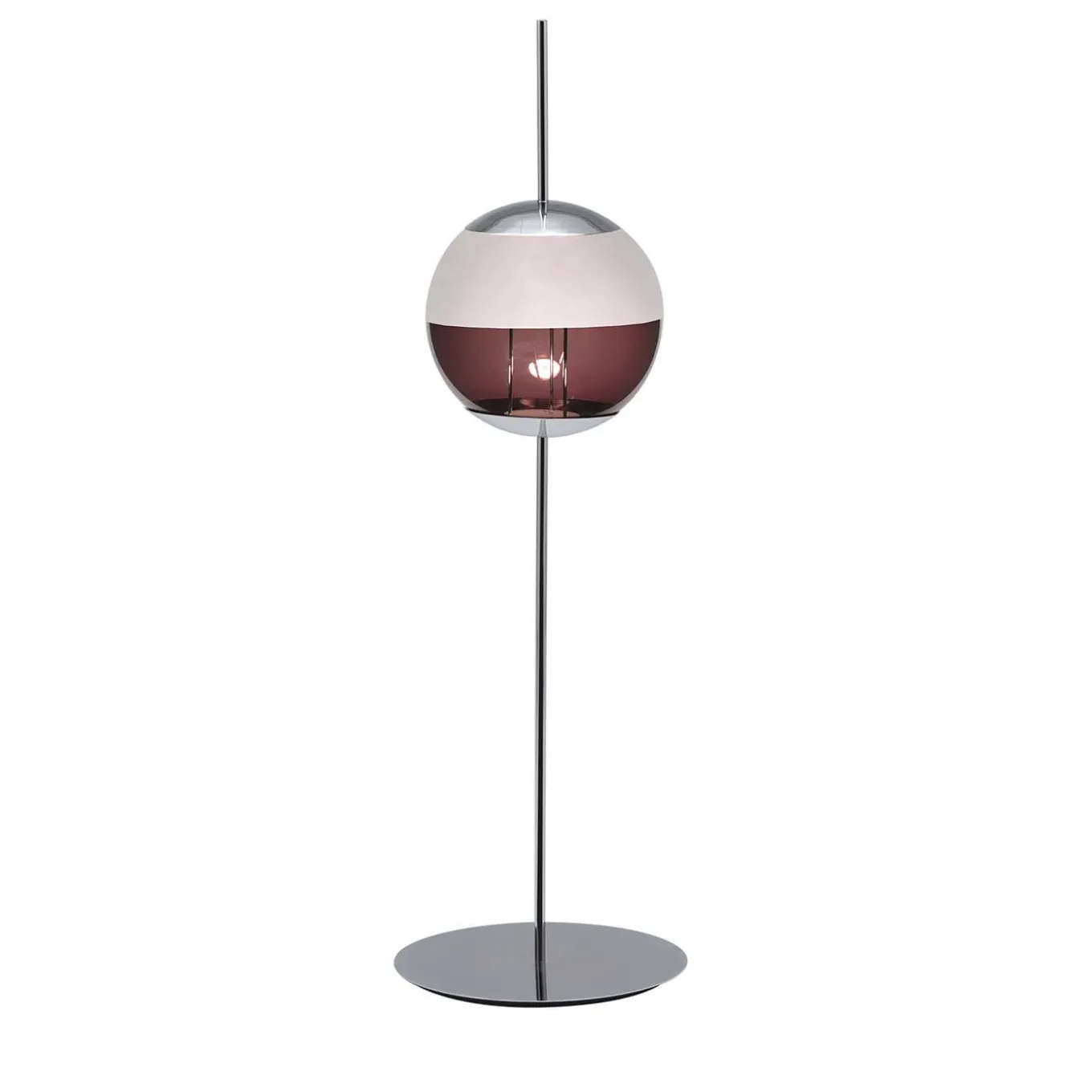 Lampada da terra Christie cromo e borgogna