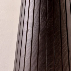 Lampada da Terra Cono in Legno Nero e Vetro di Murano