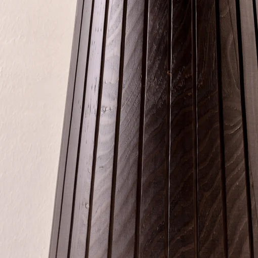 Lampada da Terra Cono in Legno Nero e Vetro di Murano