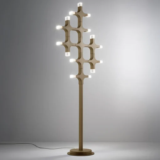 Lampada da terra Galaxy in metallo Beige