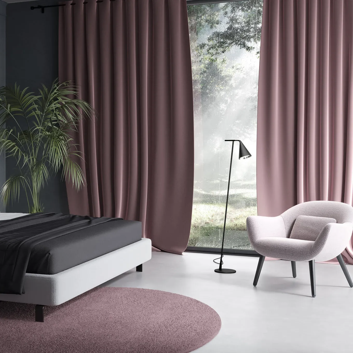 Lampada da terra Gordon Black di Corrado Dotti