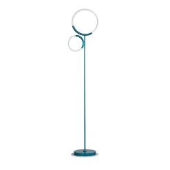 Lampada da terra Loop in metallo blu opaco