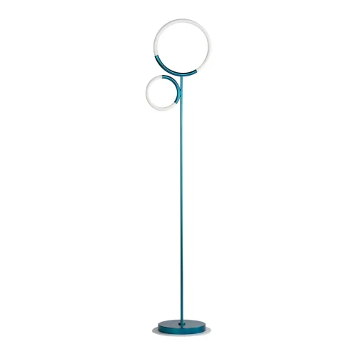 Lampada da terra Loop in metallo blu opaco