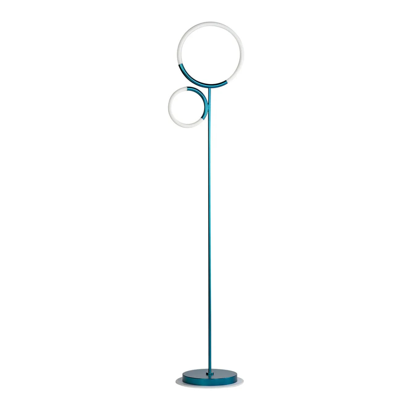 Lampada da terra Loop in metallo blu opaco