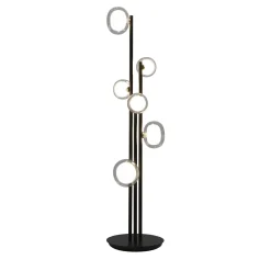 Lampada da terra Nabila a 6 luci in vetro trasparente di Corrado Dotti