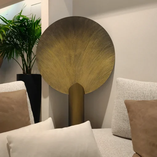 Lampada da terra Nimbo in metallo bronzeo spazzolato