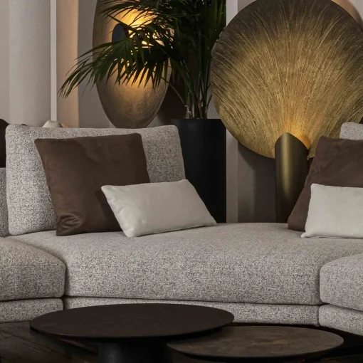 Lampada da terra Nimbo in metallo bronzeo spazzolato