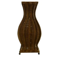 Lampada da Terra Pagoda in Vimini Intrecciato a Mano