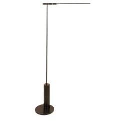 Lampada da terra ricaricabile Linea Nera in acciaio