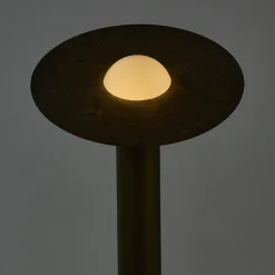 Lampada da terra Saturno in resina bronzo spazzolata