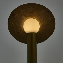 Lampada da terra Saturno in resina bronzo spazzolata