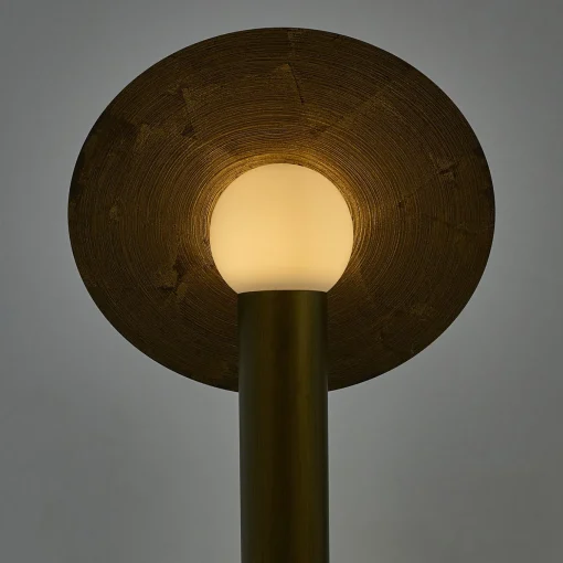 Lampada da terra Saturno in resina bronzo spazzolata