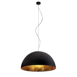 Lampada Giove nera in foglia d'oro
