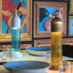 Lampada portatile JELLYFISH blu e bianca di Luca Bussacchini