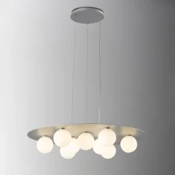 Lampadario a 9 luci argentato Balloons