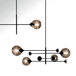 Lampadario a 4 luci in bronzo Kendama
