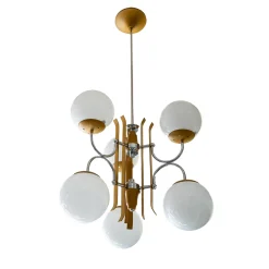 Lampadario a 6 luci Stilnovo
