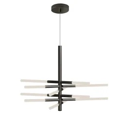 Lampadario A Sospensione Bianca Double In Nero Opaco
