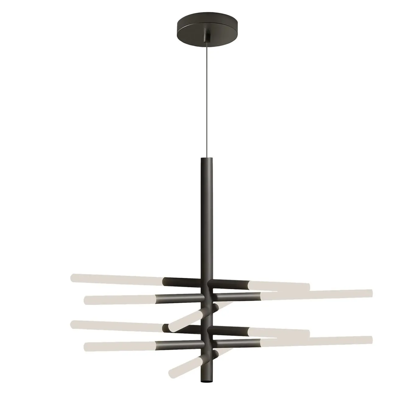 Lampadario A Sospensione Bianca Double In Nero Opaco