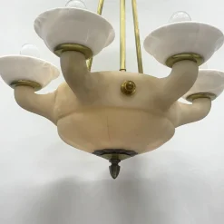 Lampadario anni '30 in alabastro di Volterra