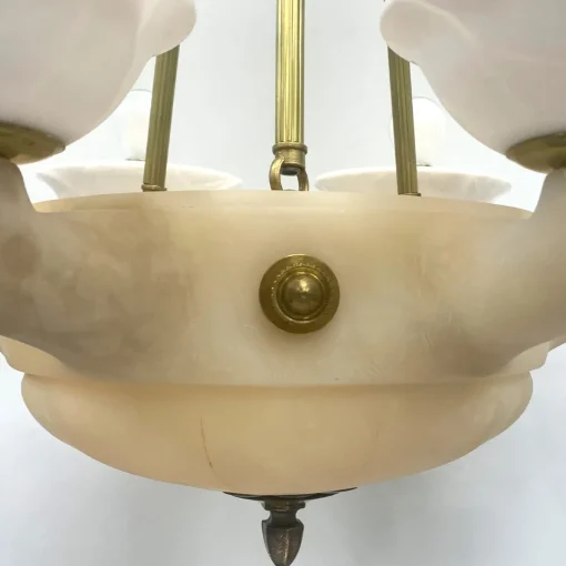 Lampadario anni '30 in alabastro di Volterra