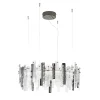 Lampadario Artic con struttura metallica e vetro Pulegoso e Martellato